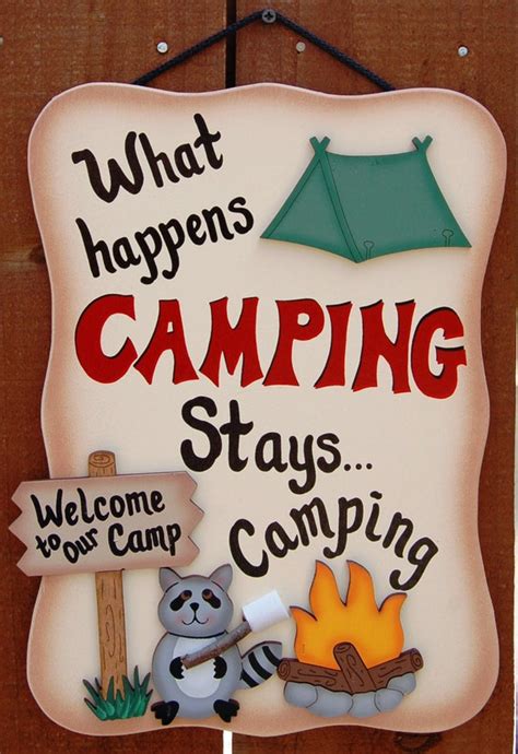 Funny Camping Sign What Happens Camping