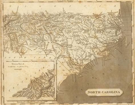 Old Historical City, County and State Maps of North Carolina