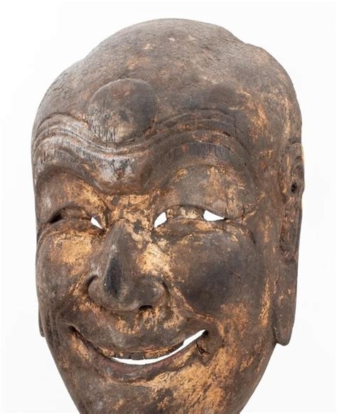 Japanese School Japanese Carved Wood Noh Mask Mutualart