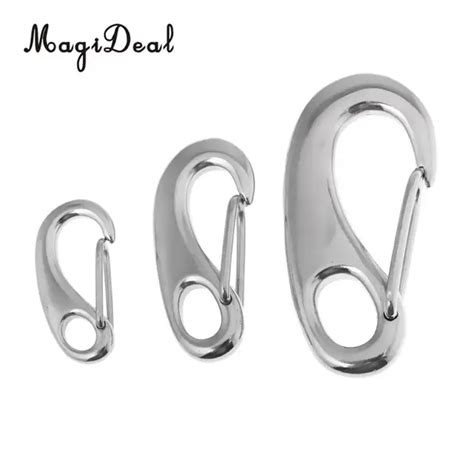 Magideal Stainless Steel Egg Shape Spring Snap Clip Hook Quick Link