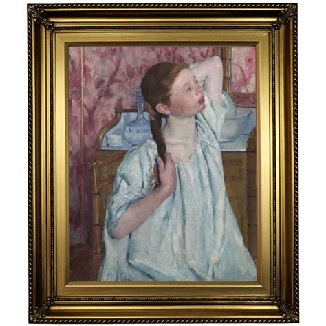 Vault W Artwork Girl Arranging Her Hair 1886 On Canvas By Mary Cassatt