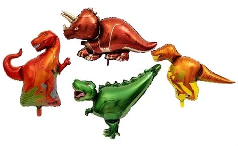 Bouquet De Globos Metalizados Dinosaurios Grandes Mercadolibre