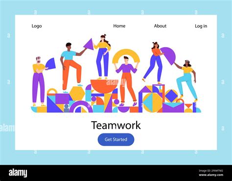 Teamwork Geometric Shapes Stock Vector Image And Art Alamy