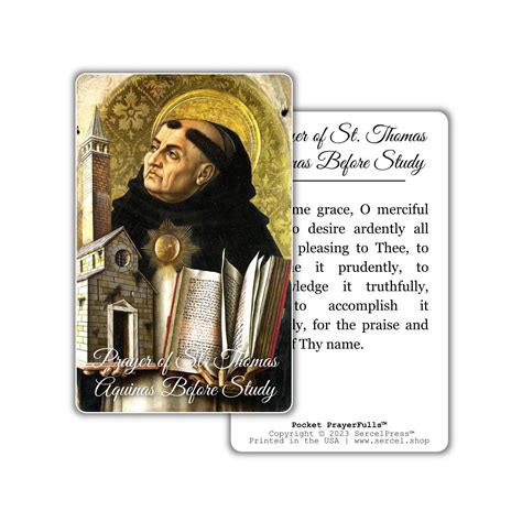 Prayer Of St Thomas Aquinas Before Study Pocket Prayerfulls™ Durable