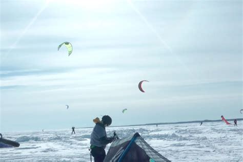 Minnesotans Go Winter Kitesurfing In Negative Temperatures On Lake