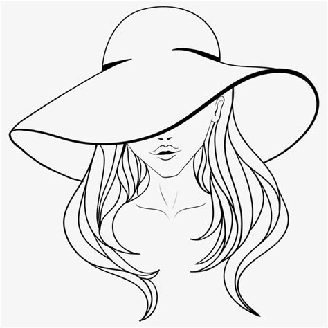 Femme Au Chapeau Gratuit Png Et Vecteur Dessin Silhouette Dessin