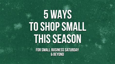 5 Ways To Shop Small This Holiday Season For Small Business Saturday