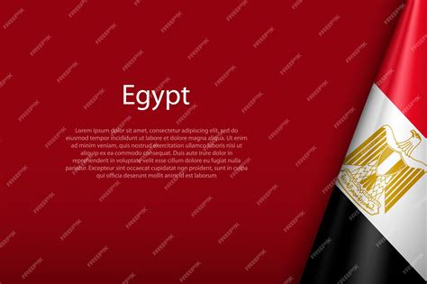 Premium Vector Egypt National Flag Isolated On Background With Copyspace