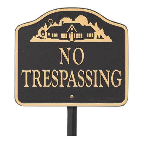 No Trespassing Sign Wall Or Lawn Mounting