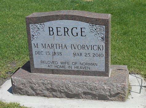 Marie Martha Vorvick Berge Find A Grave Memorial