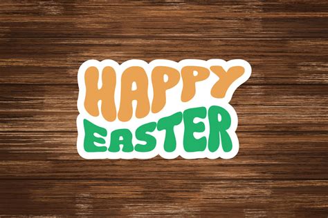 Happy Easter Sticker Design Graphic By GraphicMart Creative Fabrica