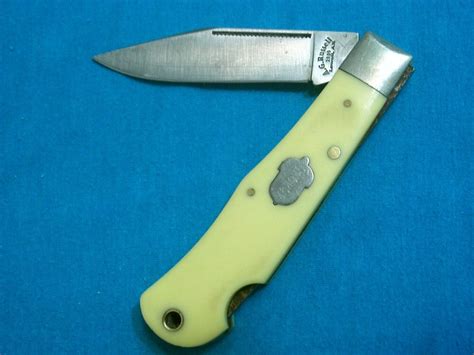 A.G. AG RUSSELL 2003 USA ACORN JIGGED BONE LOCKBACK BAREHEAD FOLDING JACK POCKET KNIFE KNIVES OLD