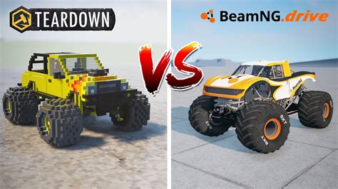 Teardown Monster Truck Vs BeamNG Drive Monster Truck YouTube