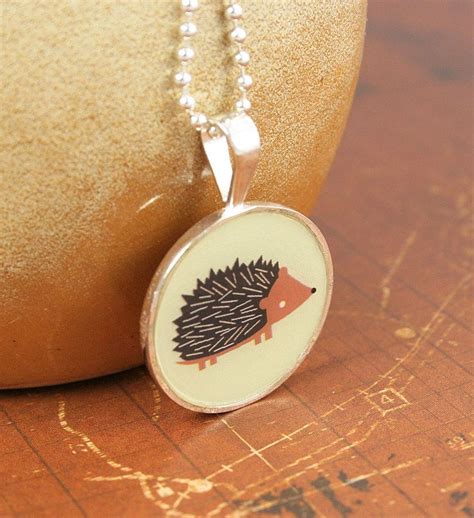 Hedgehog Jewelry Silver Pendant Necklace By Squarepaisleydesign 1500