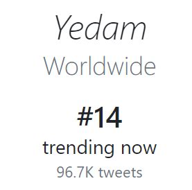 Yedam Charts Bangstin Bieber On Twitter Trending Yedam Is