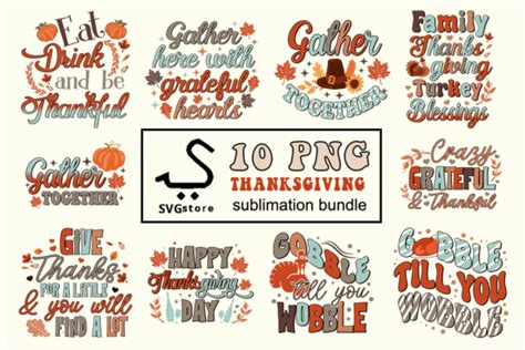 Thanksgiving Sublimation Png Bundle Graphic By Svgstore Creative Fabrica