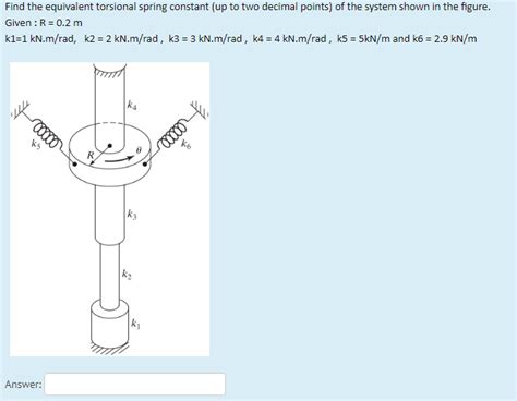 Solved Find The Equivalent Torsional Spring Constant Up To Chegg