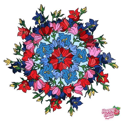 A Colorful Flower Arrangement Is Shown In The Center Of This Circular