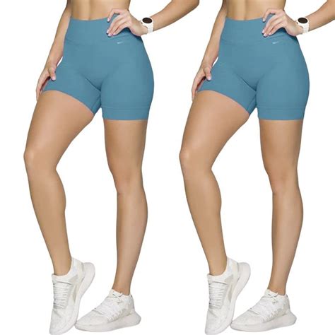 Kit Shorts Selene Sem Costura Feminino Azul