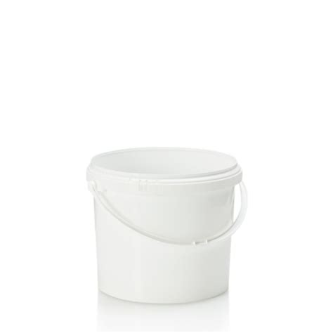 Ltr White Pp Tamper Evident Pail With Plastic Handle Cambrian