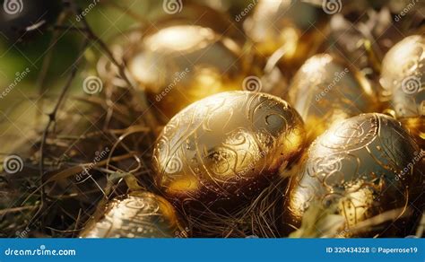 Egg Stravaganza A Golden Egg Hunt Stock Photo Image Of Pattern
