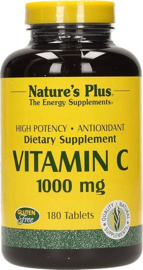 Vitamin C 1000 mg Rose Hips 180 comprimés Nature s Plus VitalAbo