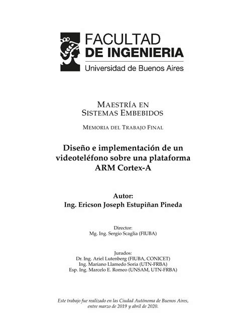 PDF Diseño e implementación de un videoteléfono sobre una