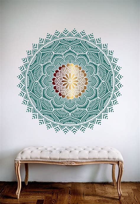 Mandala Prosperity And Love Stencil Mandala Pattern For Diy Etsy