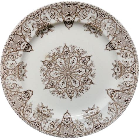 Brown Aesthetic Victorian Plate Snowflake 1882 From