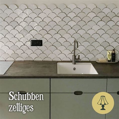 Schubben Zellige Muurtegel Wit Neige Blanc X Cm De Huischkamer