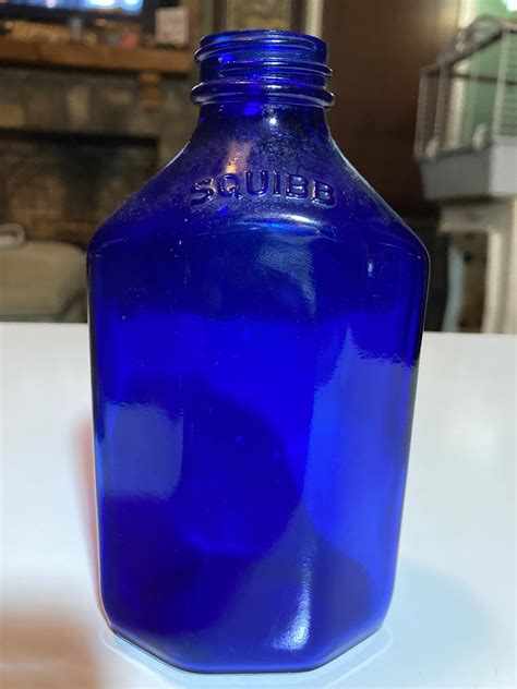 Squibb Cobalt Blue Glass Medicine Bottle Vintage Antique 6 Etsy