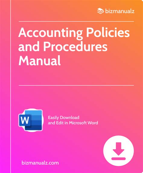 Accounting Policies And Procedures Manual Template Word