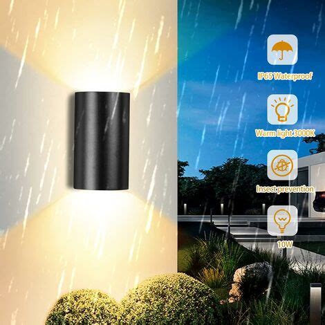 Comely Outdoor Led Wall Light Waterproof Aluminum Ip W Black For