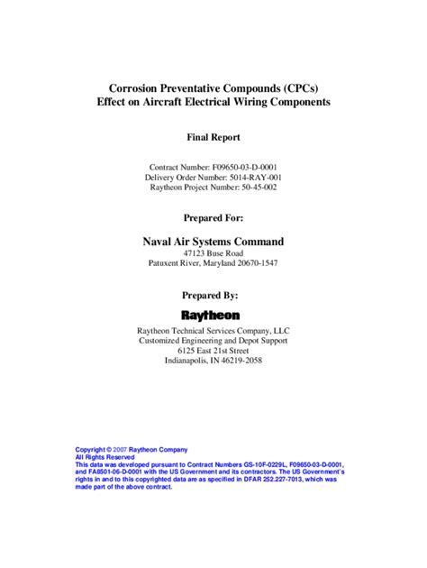 Fillable Online Corrosion Preventative Compounds CPCs Fax Email Print