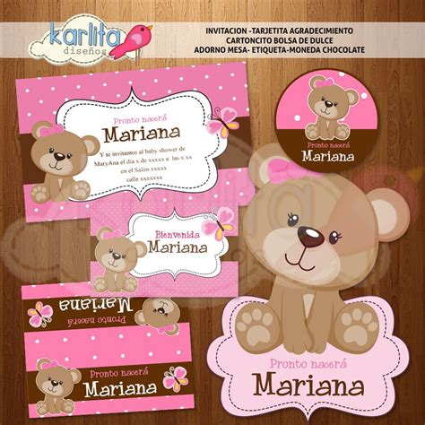 Imprimibles Ositos Etiquetas Baby Shower Kit Imprimible