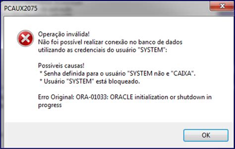 WINT Erro Não foi possível realizar conexão no banco de dados