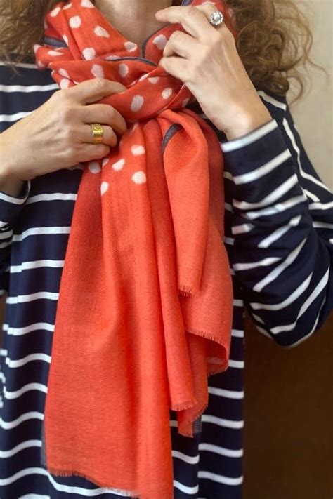 Red Polka Dot Wool Scarf 163 For Women Online Shopping Ilan Orbach