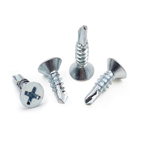 Cross Recessed Phillips Flat Countersunk Head Self Drilling Screws Zinc