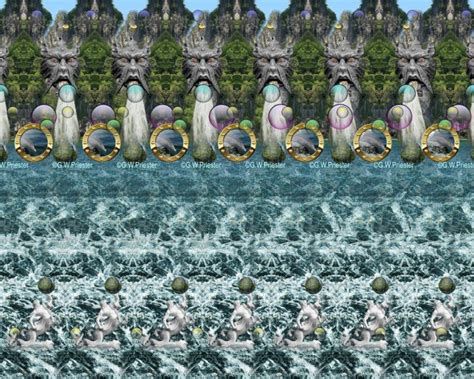 3d Stereograms Water Fantasy Stereogram By Gary W Priester Magic Eye Pictures Illusion