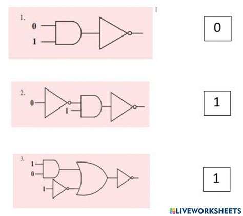 Logic Gates Live Worksheets