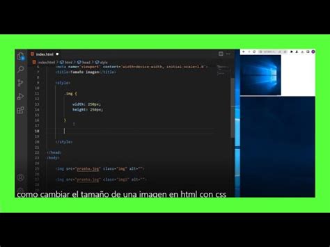 Como Cambiar El Tama O De Una Imagen En Html Con Css Youtube