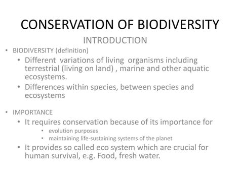 Ppt Conservation Of Biodiversity Powerpoint Presentation Free