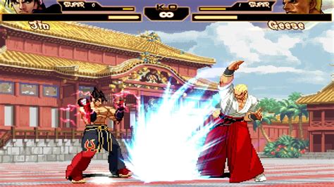 Jin Kazama Vs Geese Howard Incredible Battle Kof X Tekken