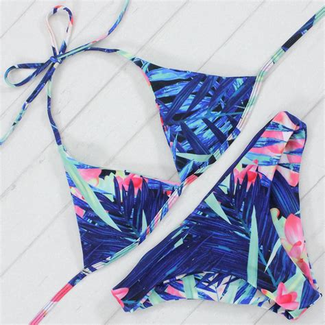 2017 Exclusive Bikini Swimsuit Flower Print Bikinis Women Swimwear Sexy