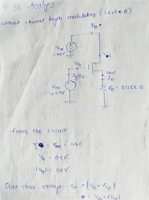 Solved The PMOS Common Source Amplifier Below Has Power Supply