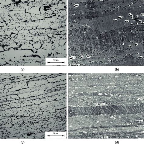 A Optical And B Sem Micrographs Of Al Alloy After One Pass Of