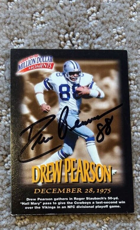 Drew Pearson Signed Autographed 1997 Fleer 39 Million Dollar Moments