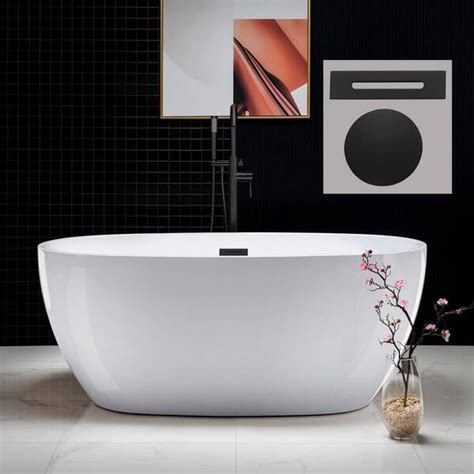 WOODBRIDGE Berck 59 In Acrylic FlatBottom Double Ended Bathtub With