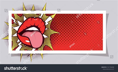 Sexy Woman Mouth Tongue Out Speech Stock Vector Royalty Free