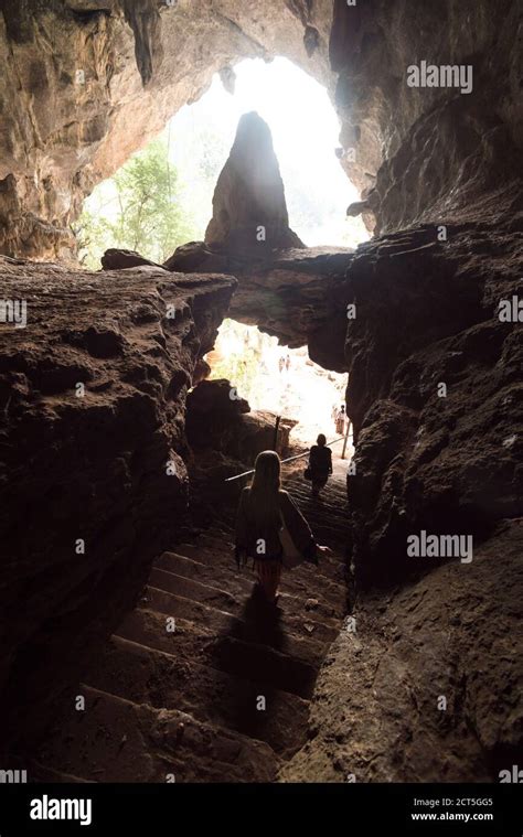 People Exploring Sadan Cave Aka Saddar Caves Hpa An Kayin State